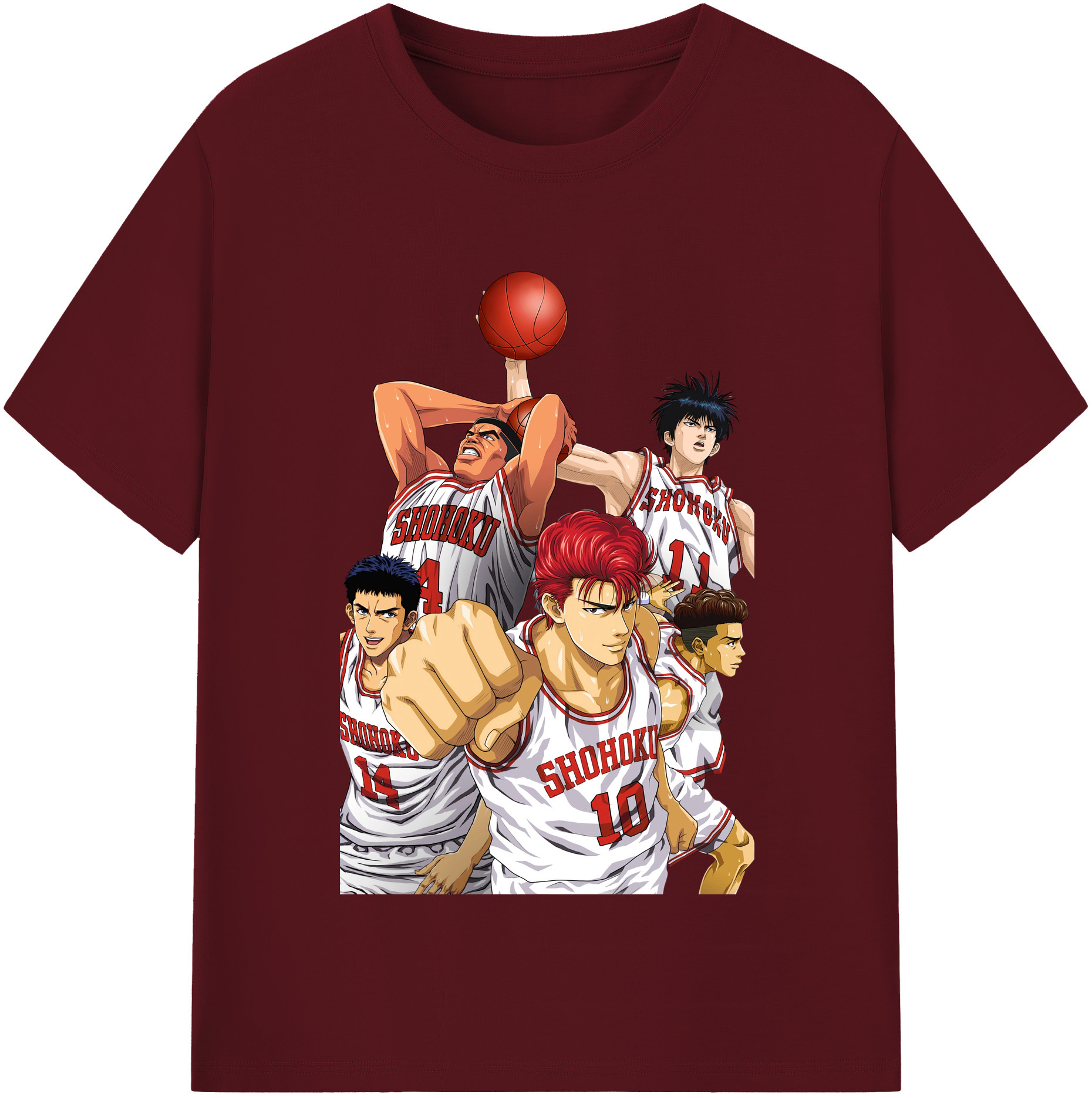 SLAM DUNK／スラムダンク 綿100％半袖Tシャツ（フロントプリント）